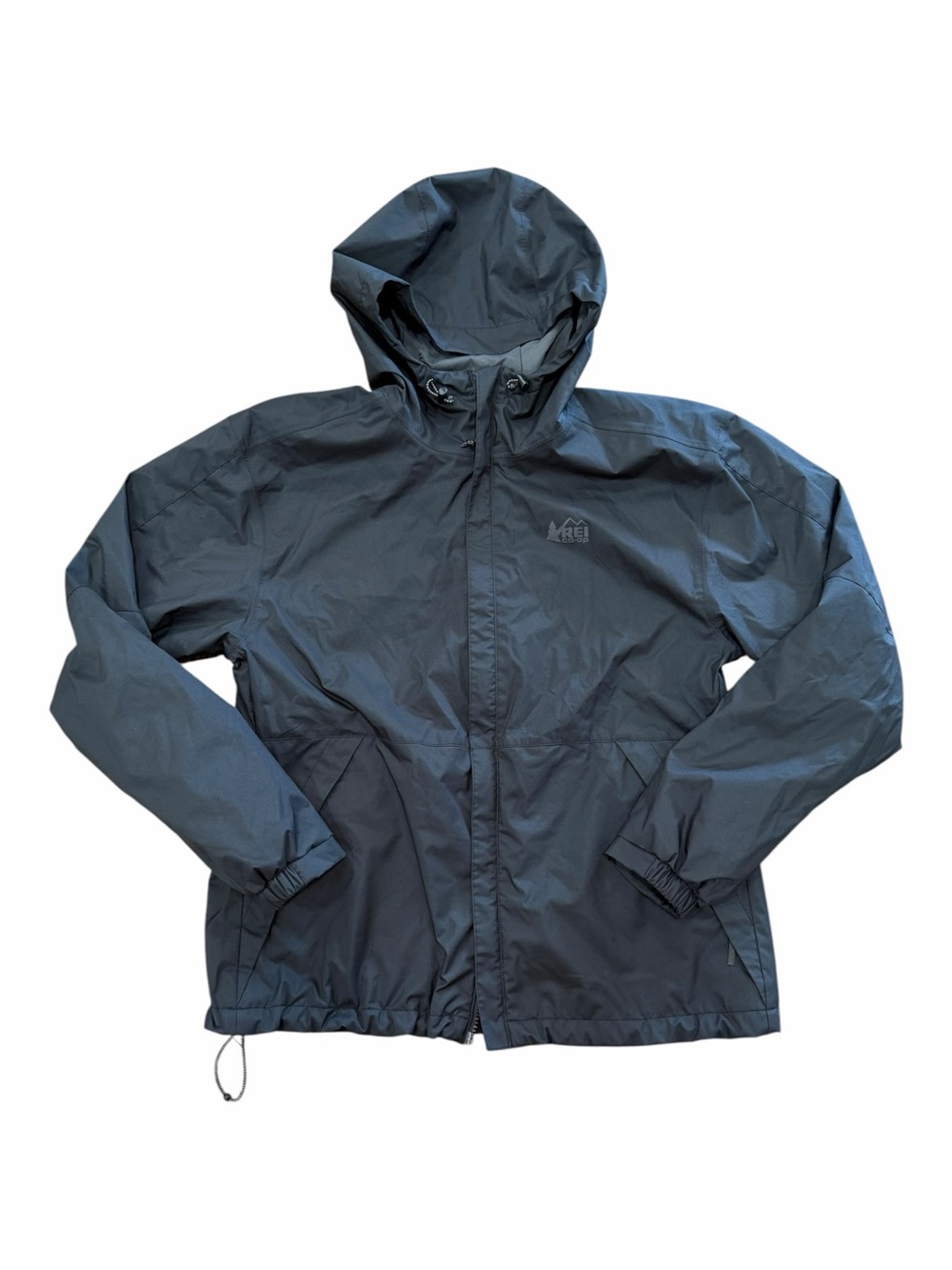 REI Co-Op Black Hooded Rain Jacket S
